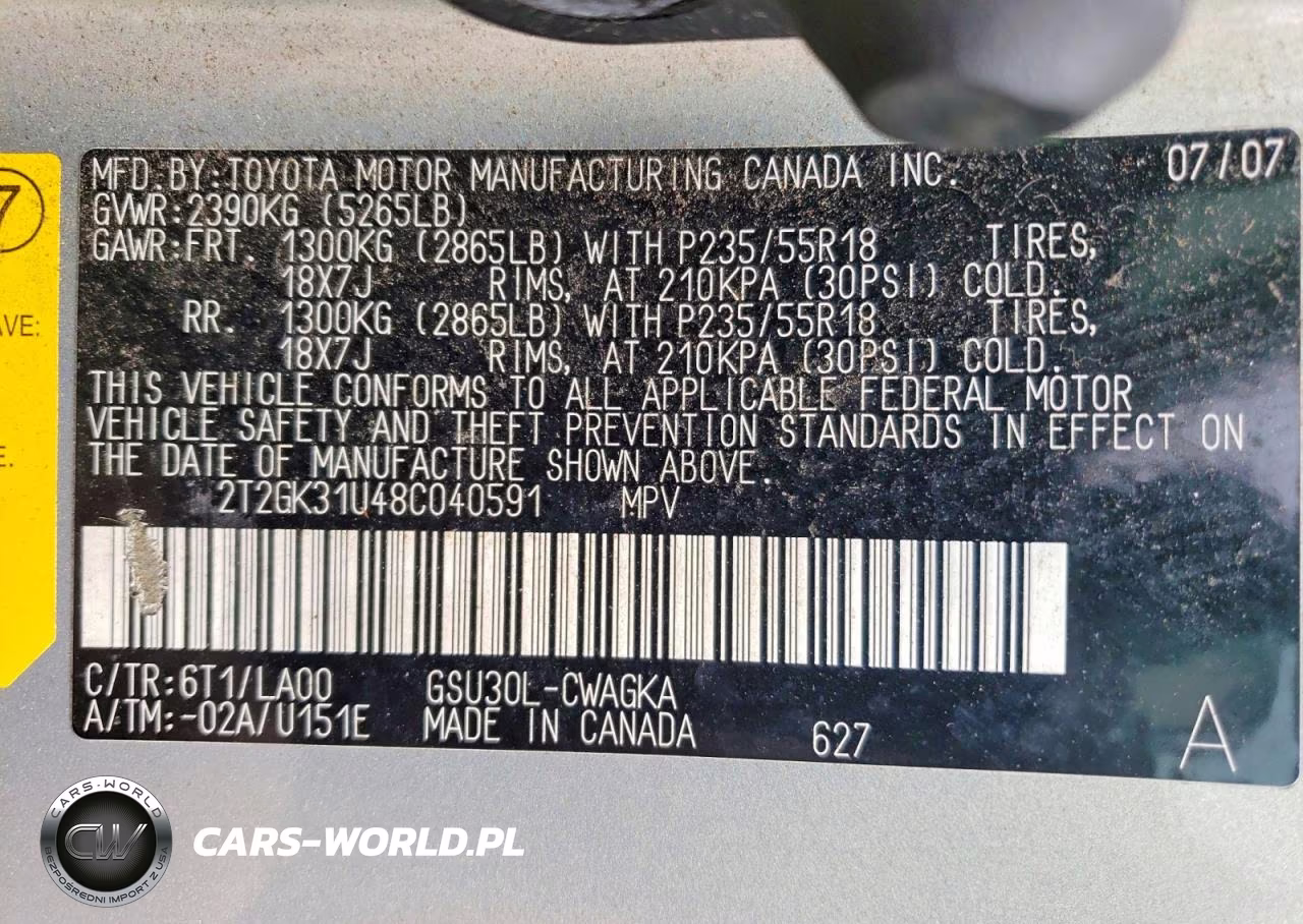 2008 Lexus Rx 330 VIN:2T2GK31U48C040591 - 12