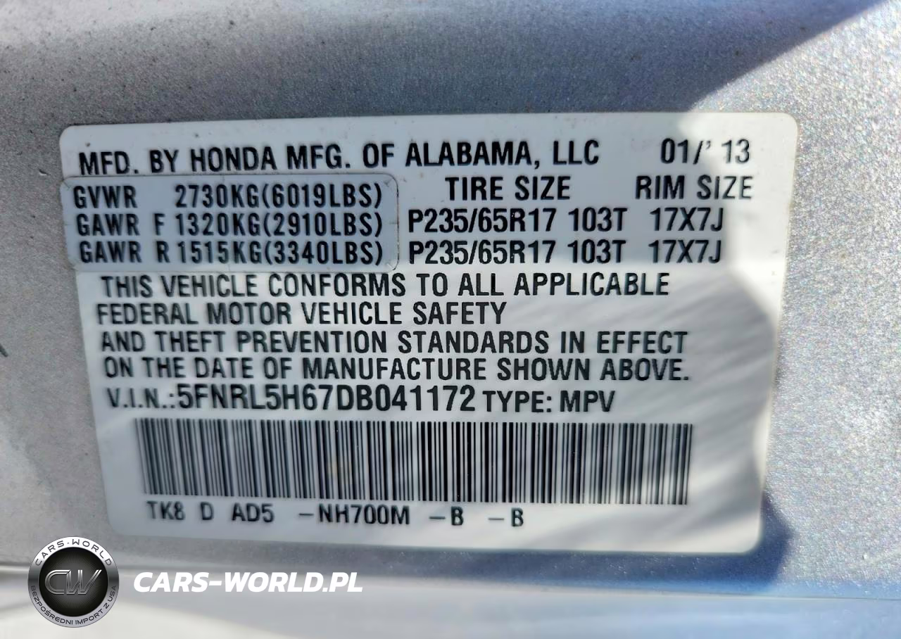 2013 Honda Odyssey Exl VIN:5FNRL5H67DB041172 - 13