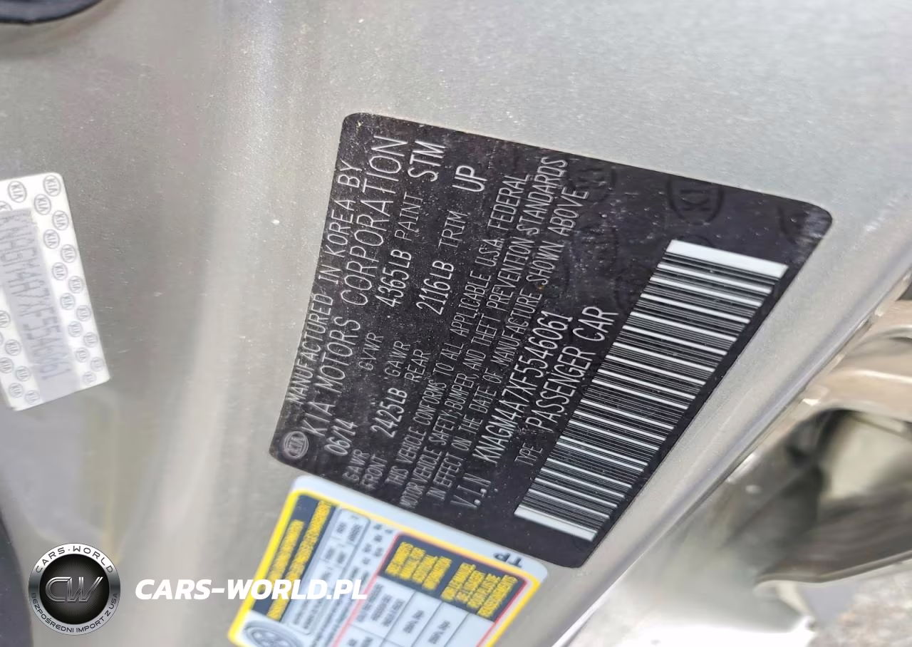 2015 Kia Optima Lx VIN:KNAGM4A7XF5546061 - 12
