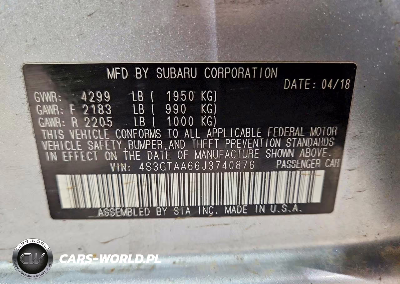 2018 Subaru Impreza VIN:4S3GTAA66J3740876 - 12