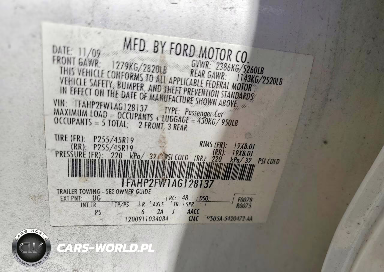 2010 Ford Taurus Limited VIN:1FAHP2FW1AG128137 - 13