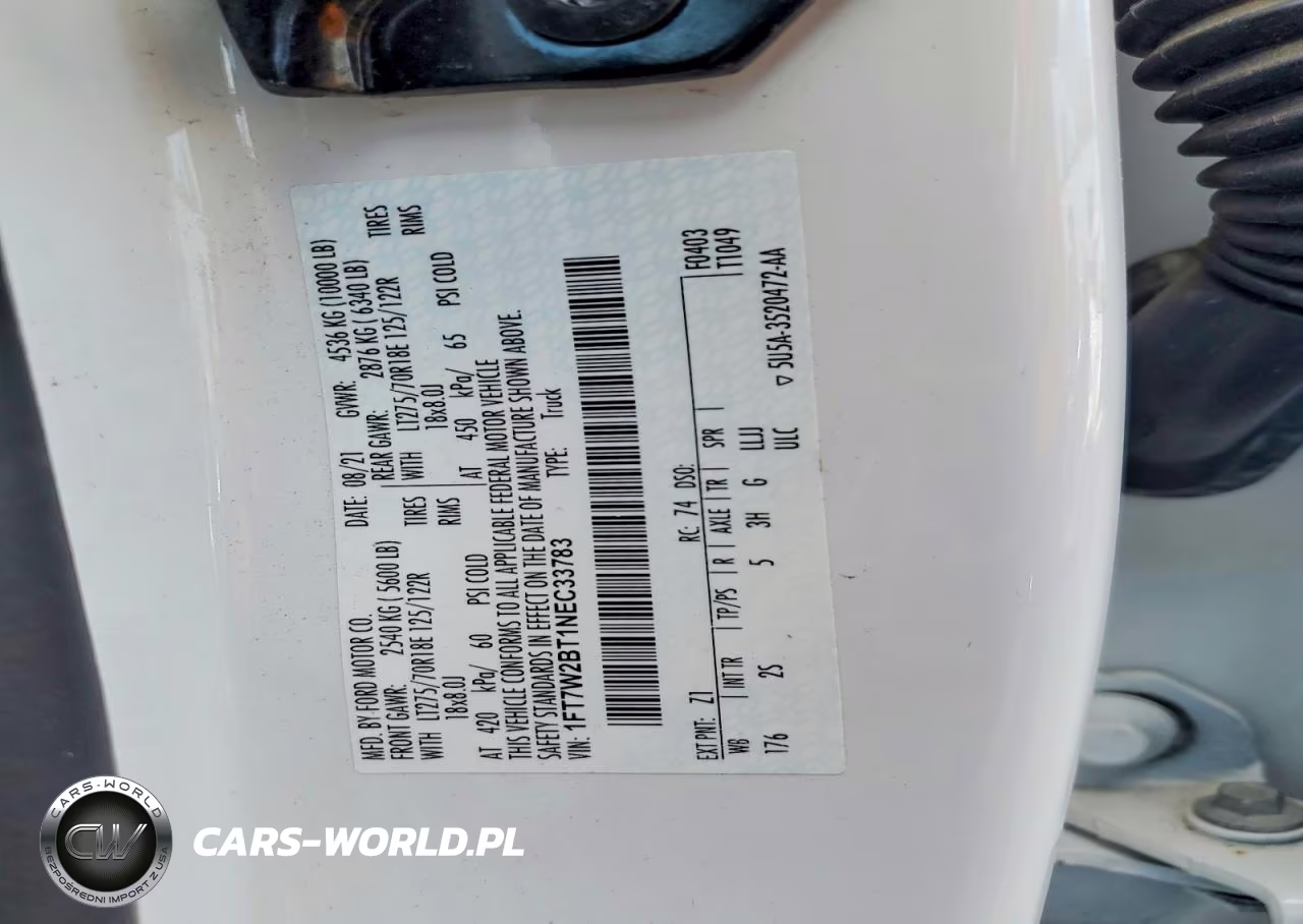 2022 Ford F250 Super Duty VIN:1FT7W2BT1NEC33783 - 12