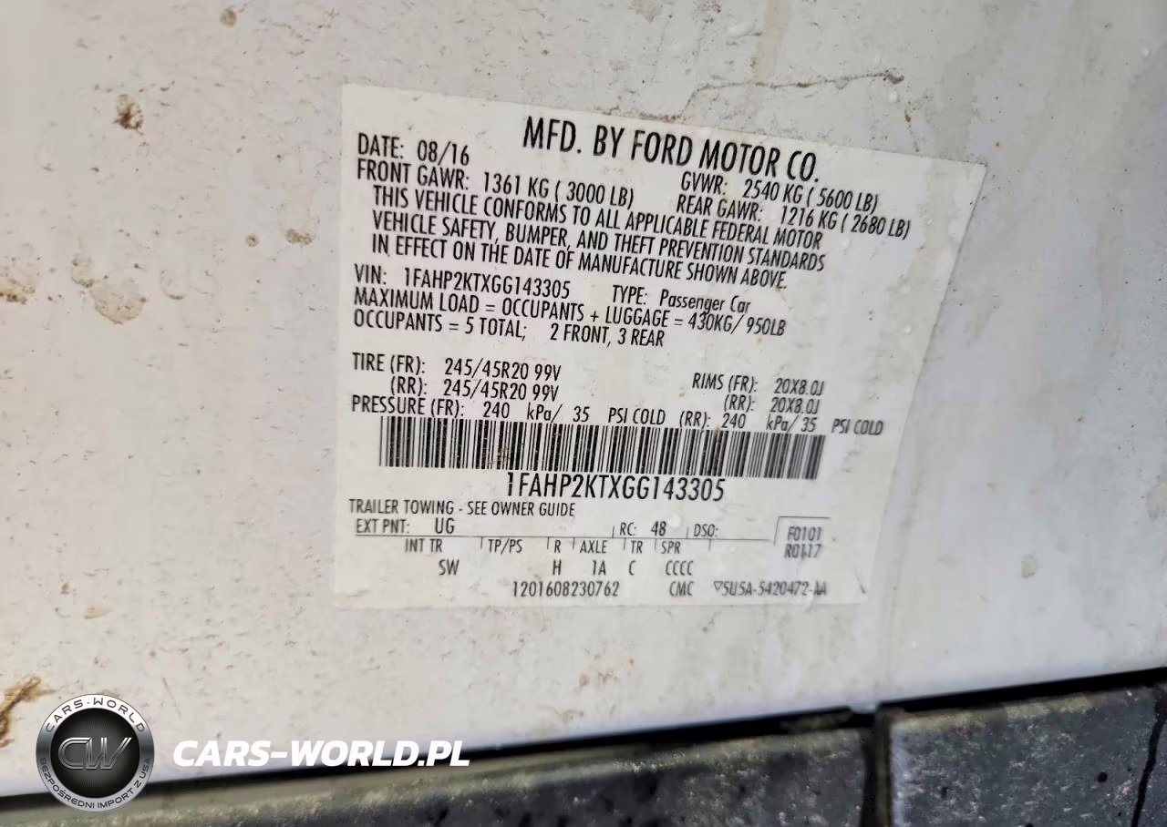 2016 Ford Taurus Sho VIN:1FAHP2KTXGG143305 - 13