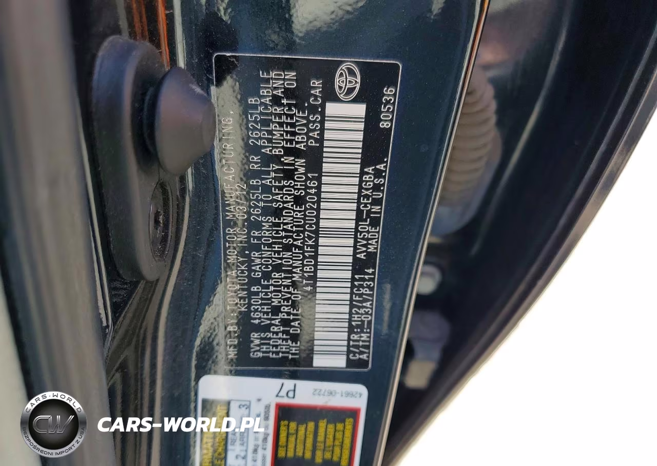 2012 Toyota Camry Hybrid VIN:4T1BD1FK7CU020461 - 12