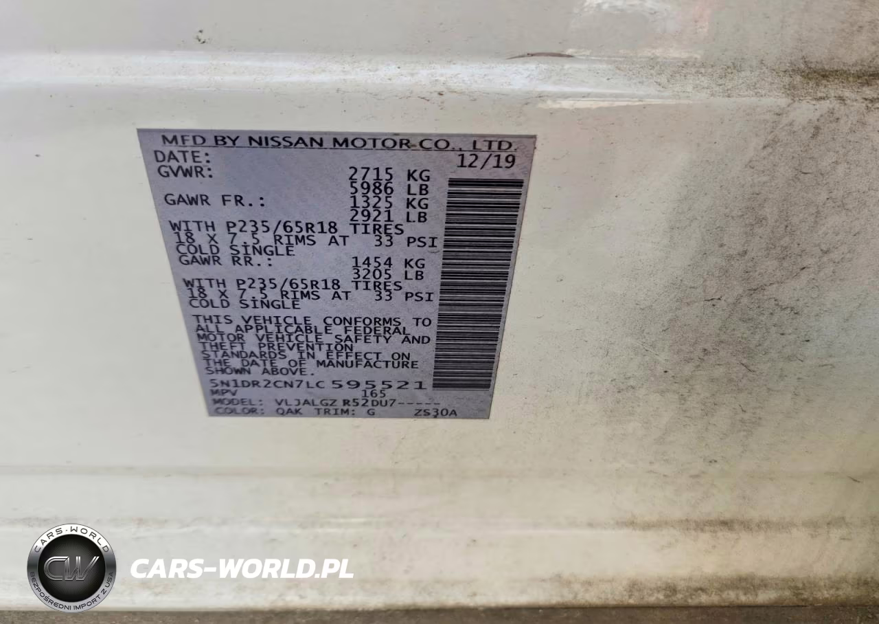 2020 Nissan Pathfinder Sl VIN:5N1DR2CN7LC595521 - 12