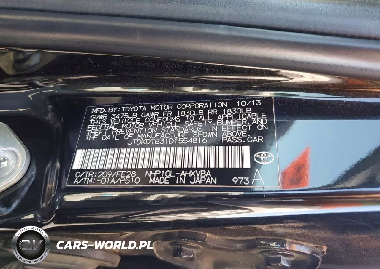 2013 Toyota Prius C One VIN:JTDKDTB31D1554816 - 12