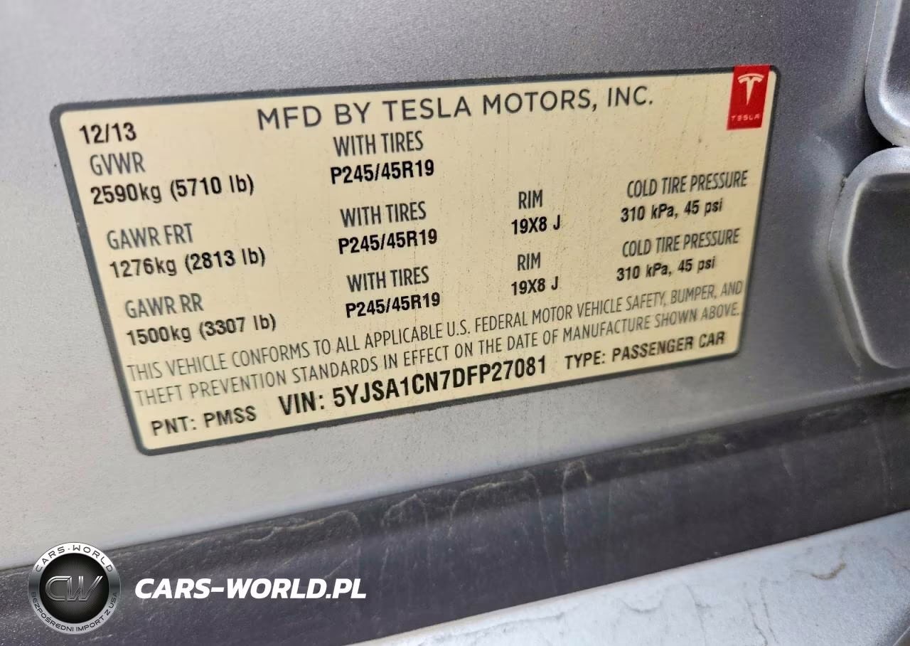 2013 Tesla Model S VIN:5YJSA1CN7DFP27081 - 13