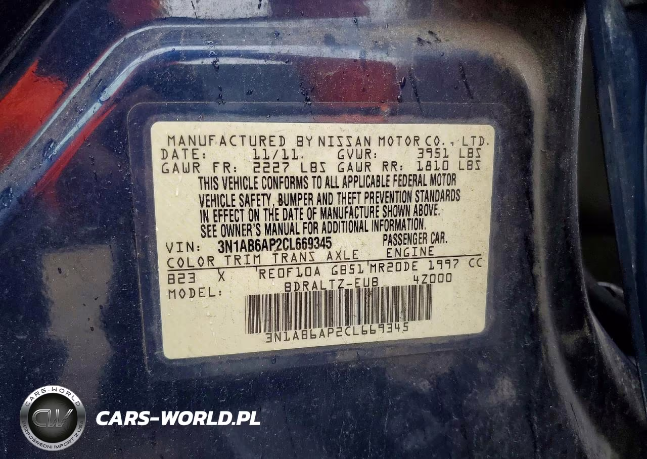 2012 Nissan Sentra 2.0 VIN:3N1AB6AP2CL669345 - 12