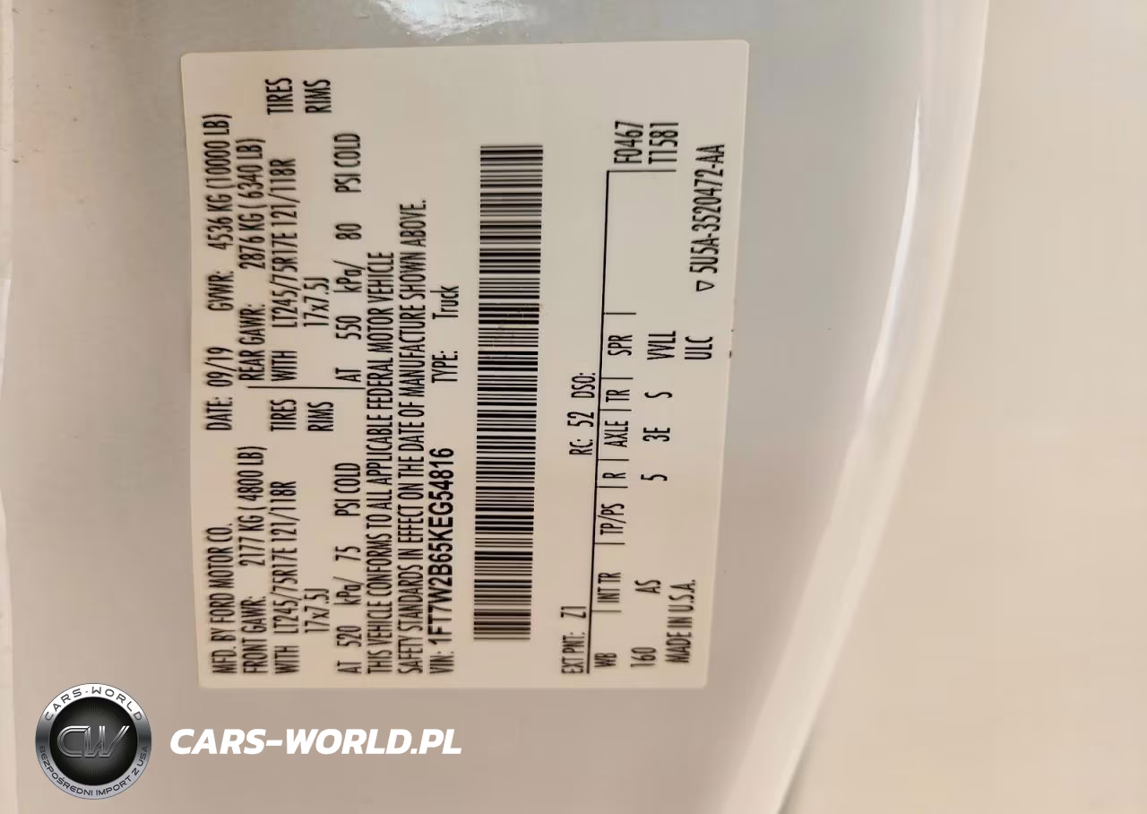 2019 Ford F250 Super Duty VIN:1FT7W2B65KEG54816 - 12