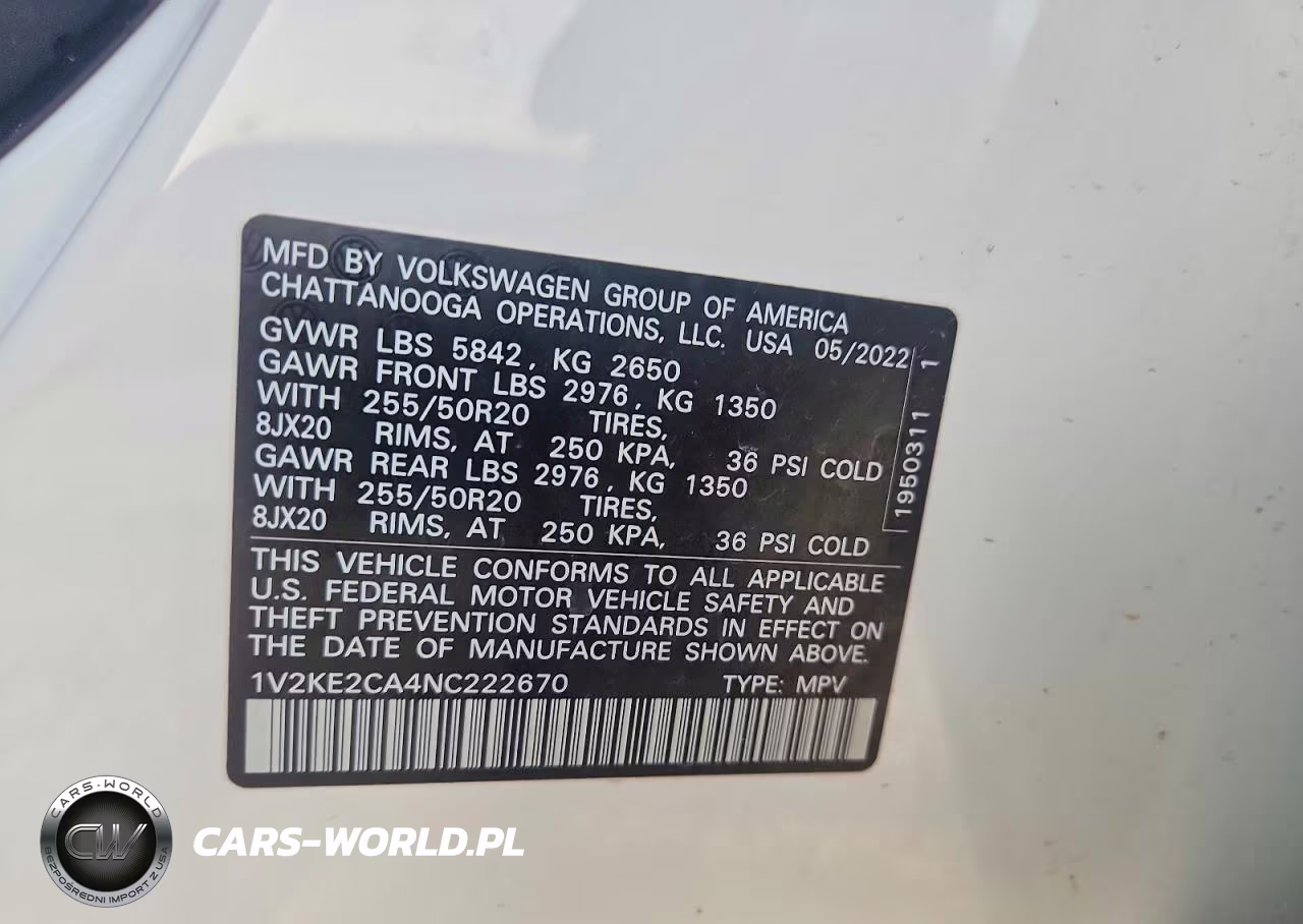2022 Volkswagen Atlas Cross Sport Se VIN:1V2KE2CA4NC222670 - 12