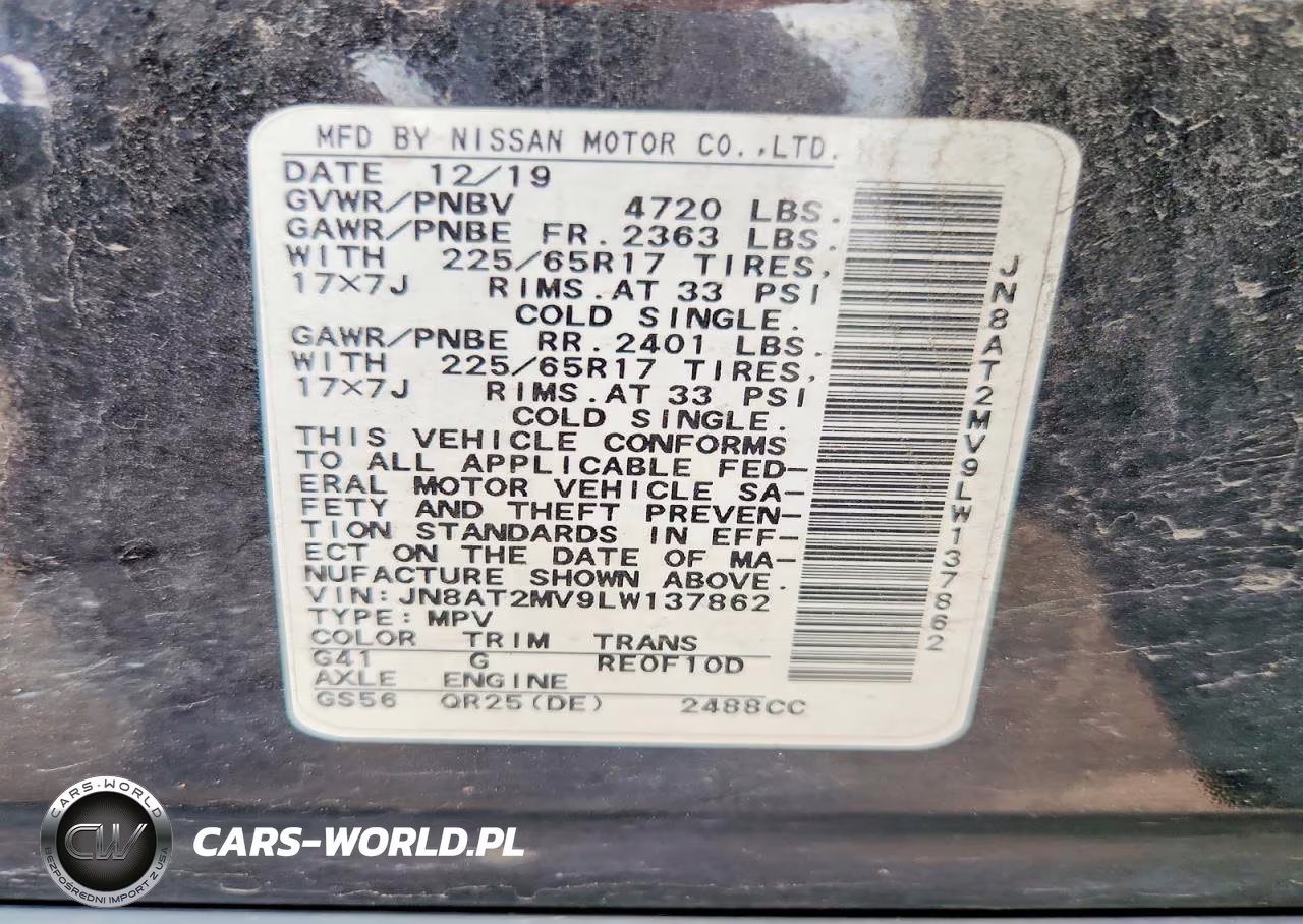 2020 Nissan Rogue Sv VIN:JN8AT2MV9LW137862 - 13