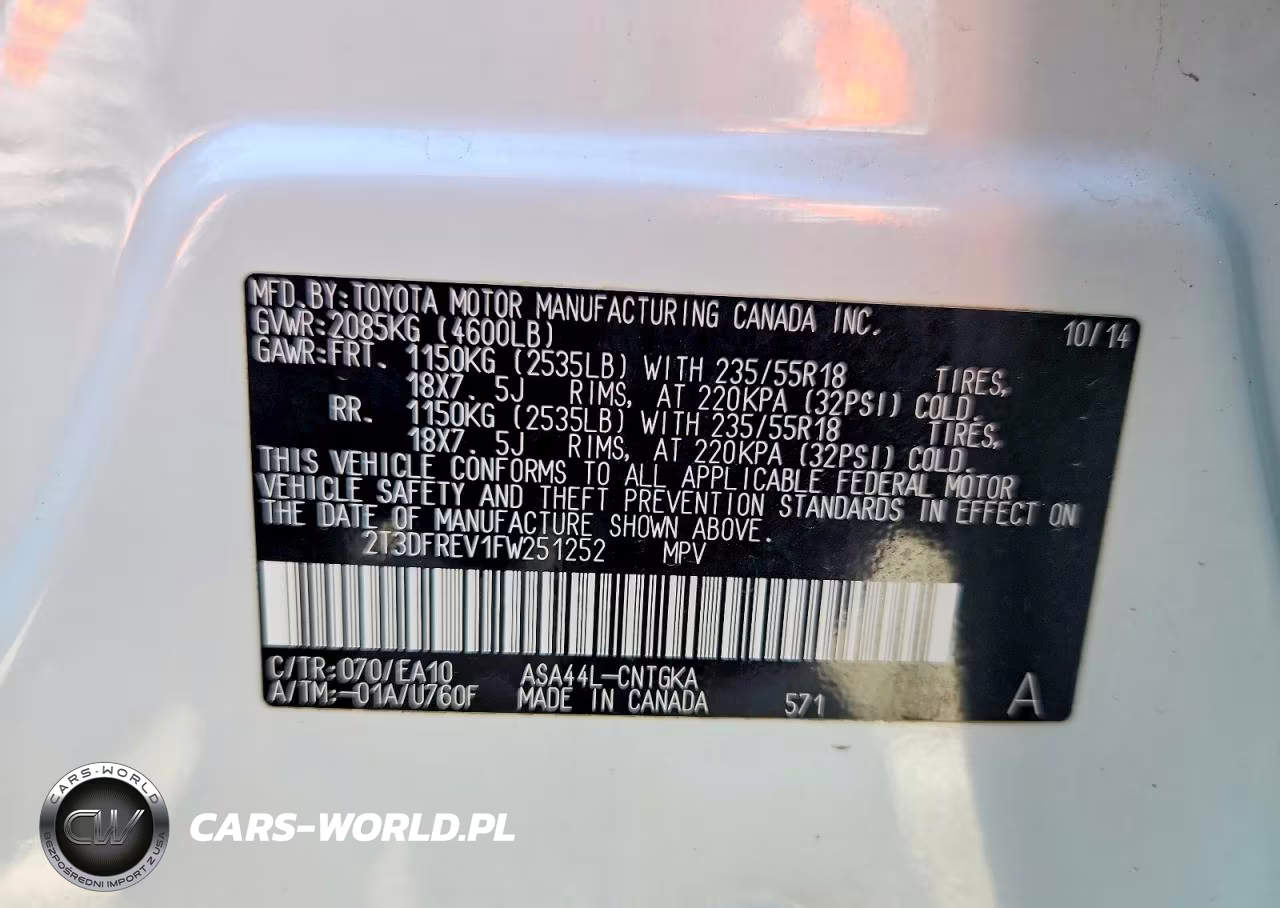 2015 Toyota Rav4 Limited VIN:2T3DFREV1FW251252 - 12