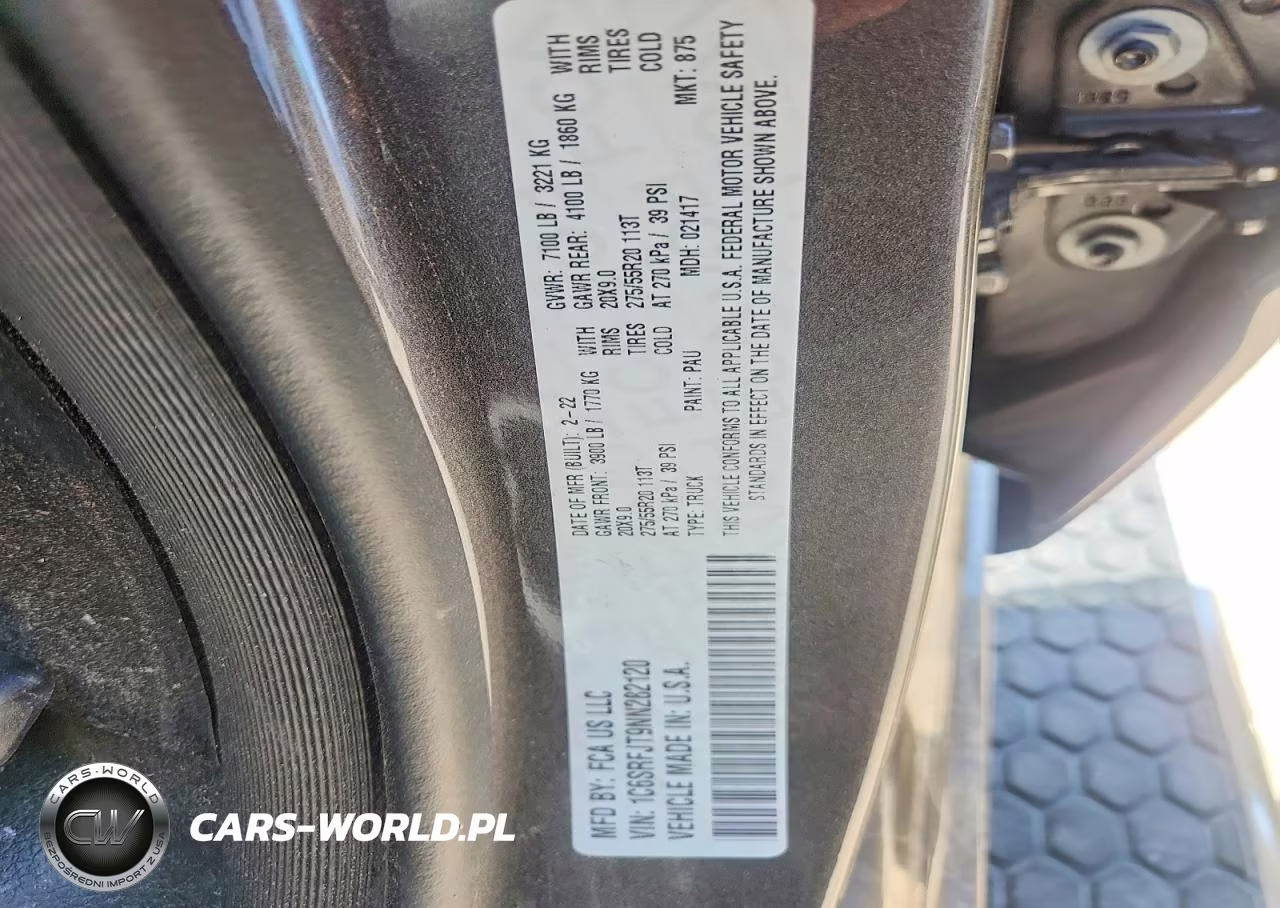 2022 Ram 1500 Laramie VIN:1C6SRFJT9NN282120 - 12