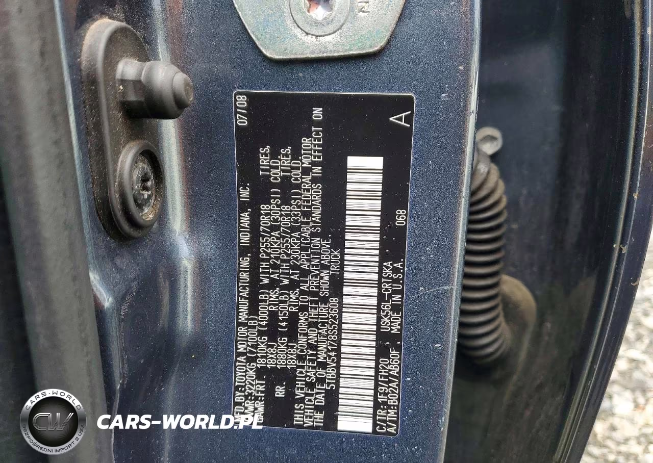 2008 Toyota Tundra Grade VIN:5TBBV54178S523608 - 12