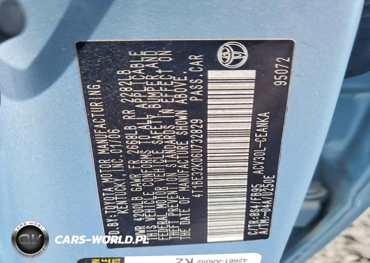 2006 Toyota Camry Le VIN:4T1BE32K06U732829 - 12