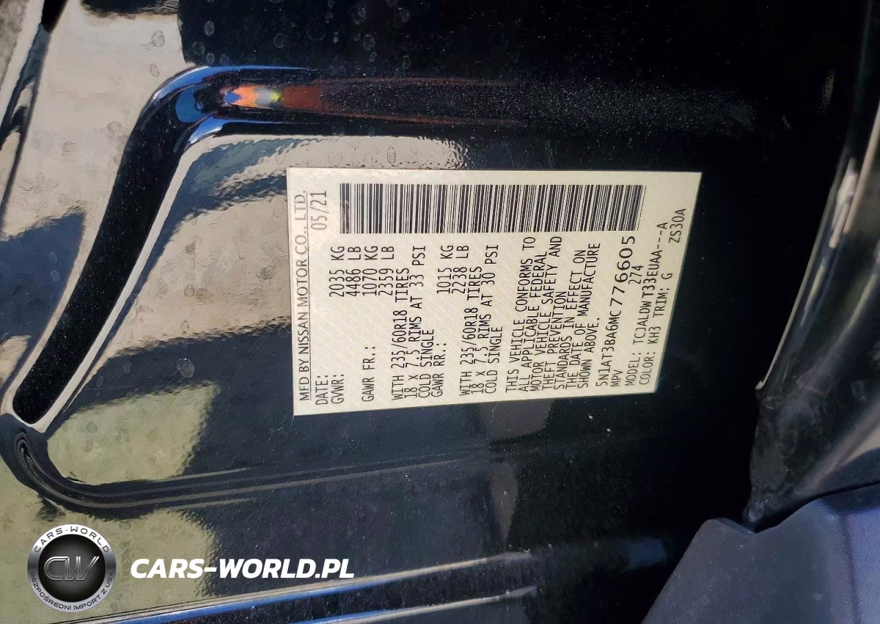 2021 Nissan Rogue Sv VIN:5N1AT3BA6MC776605 - 12