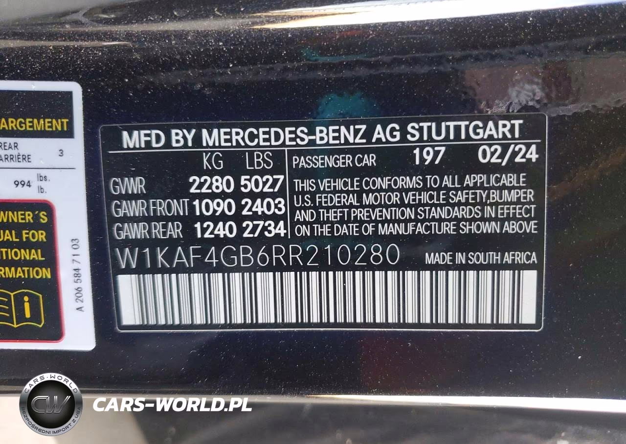 2024 Mercedes-Benz C 300 VIN:W1KAF4GB6RR210280 - 12
