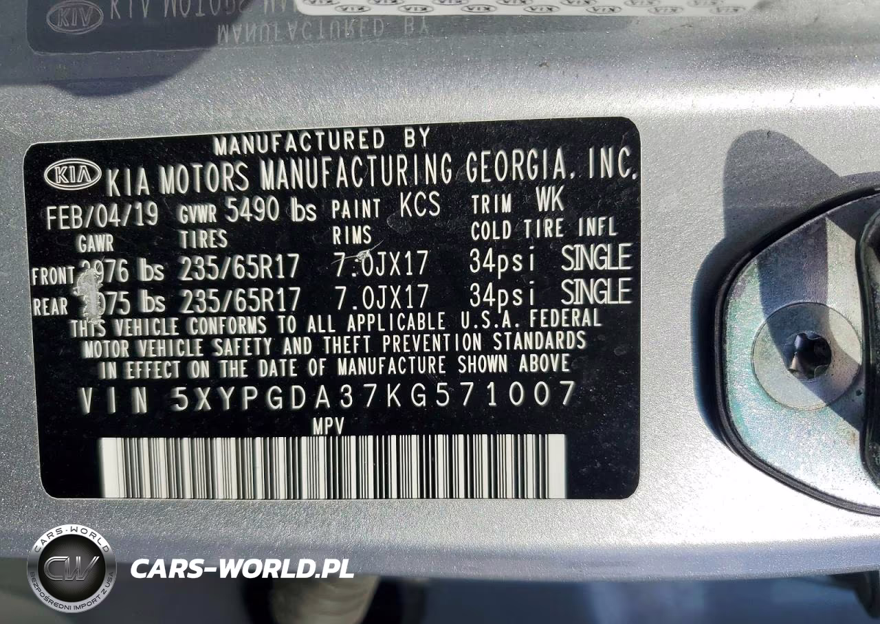 2019 Kia Sorento Lx VIN:5XYPGDA37KG571007 - 14