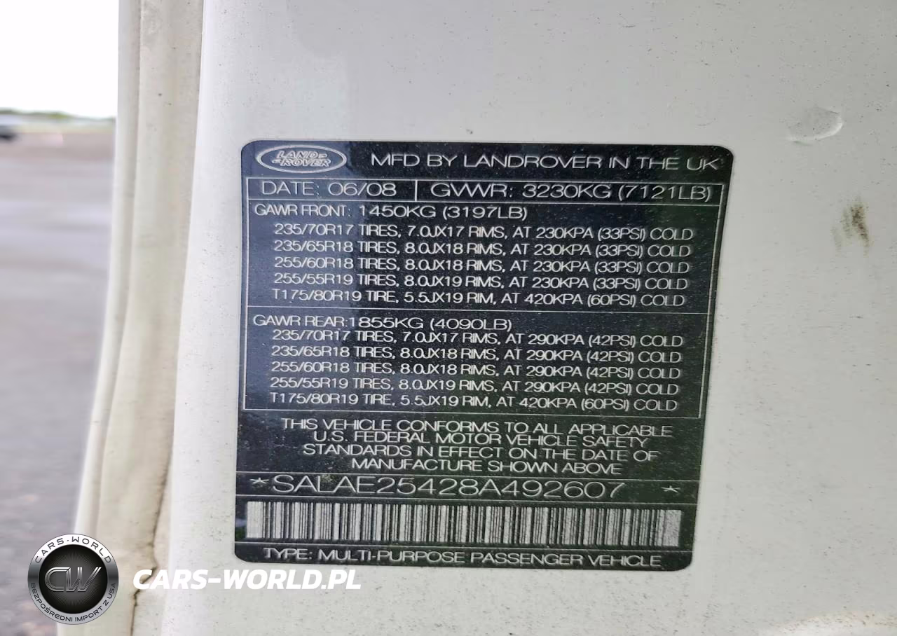 2008 Land Rover Lr3 Se VIN:SALAE25428A492607 - 13