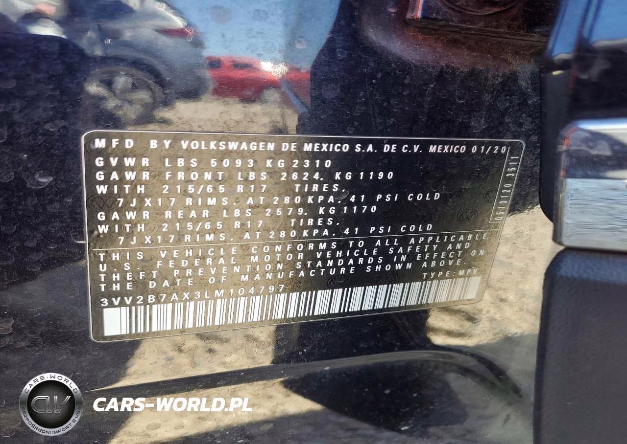 2020 Volkswagen Tiguan Se VIN:3VV2B7AX3LM104797 - 14