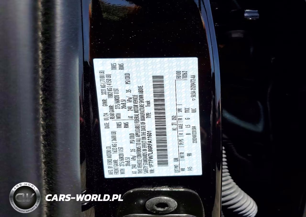 2024 Ford F150 Platinum VIN:1FTFW7L86RFA11601 - 12
