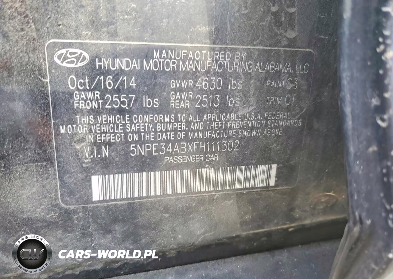 2015 Hyundai Sonata Limited 2.0T VIN:5NPE34ABXFH111302 - 13