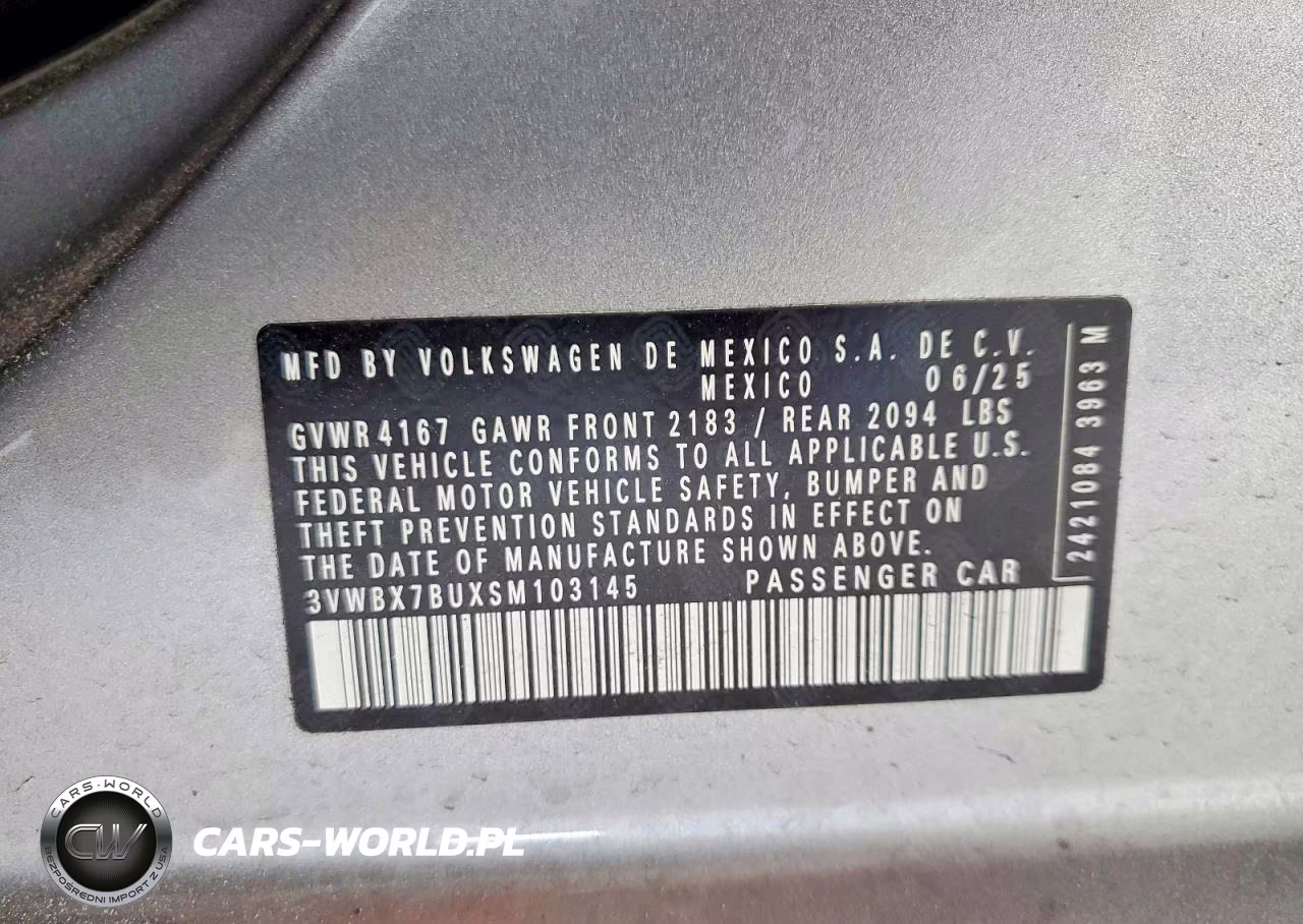 2025 Volkswagen Jetta Sport VIN:3VWBX7BUXSM103145 - 12