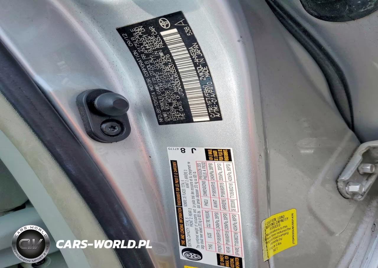 2012 Toyota Prius Two VIN:JTDKN3DU6C5531476 - 12