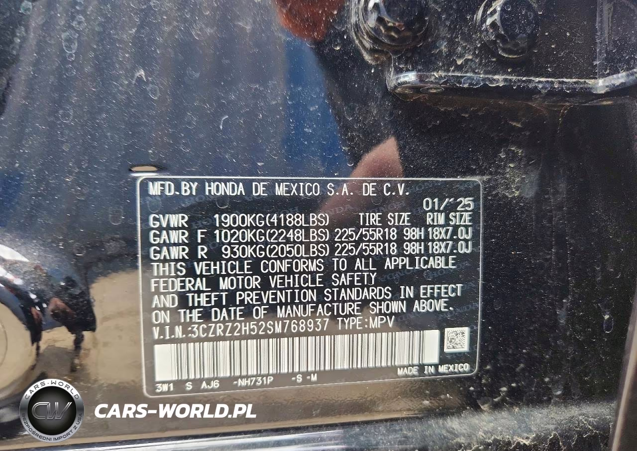 2025 Honda Hr-V Sport VIN:3CZRZ2H52SM768937 - 12