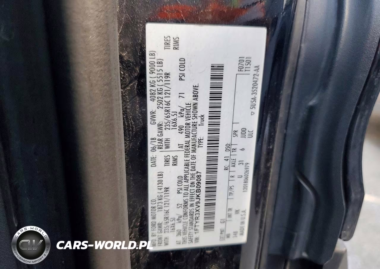 2018 Ford Transit T-250 VIN:1FTYR3XV9JKB09087 - 13