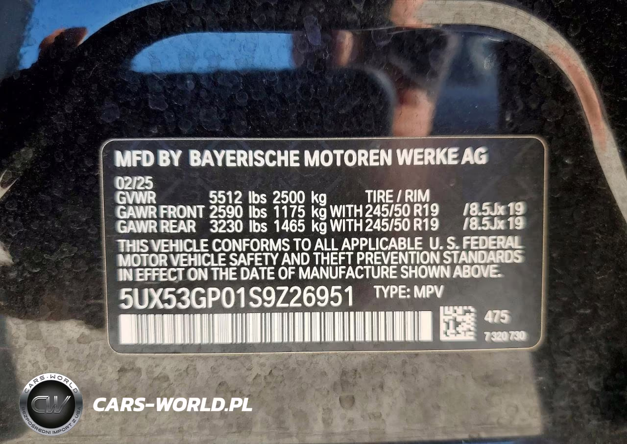 2025 BMW X3 30 xDrive VIN:5UX53GP01S9Z26951 - 14