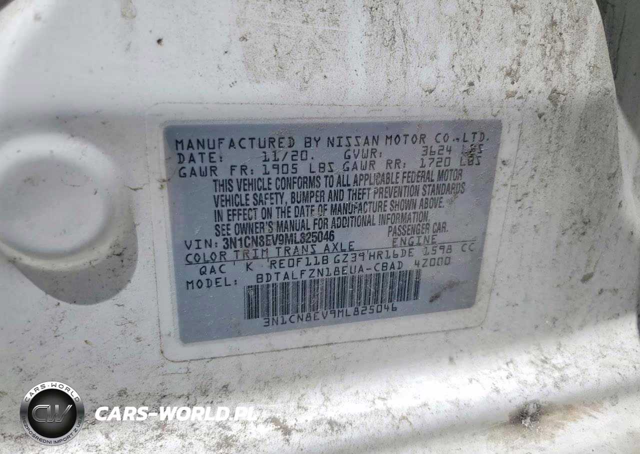 2021 Nissan Versa Sv VIN:3N1CN8EV9ML825046 - 12