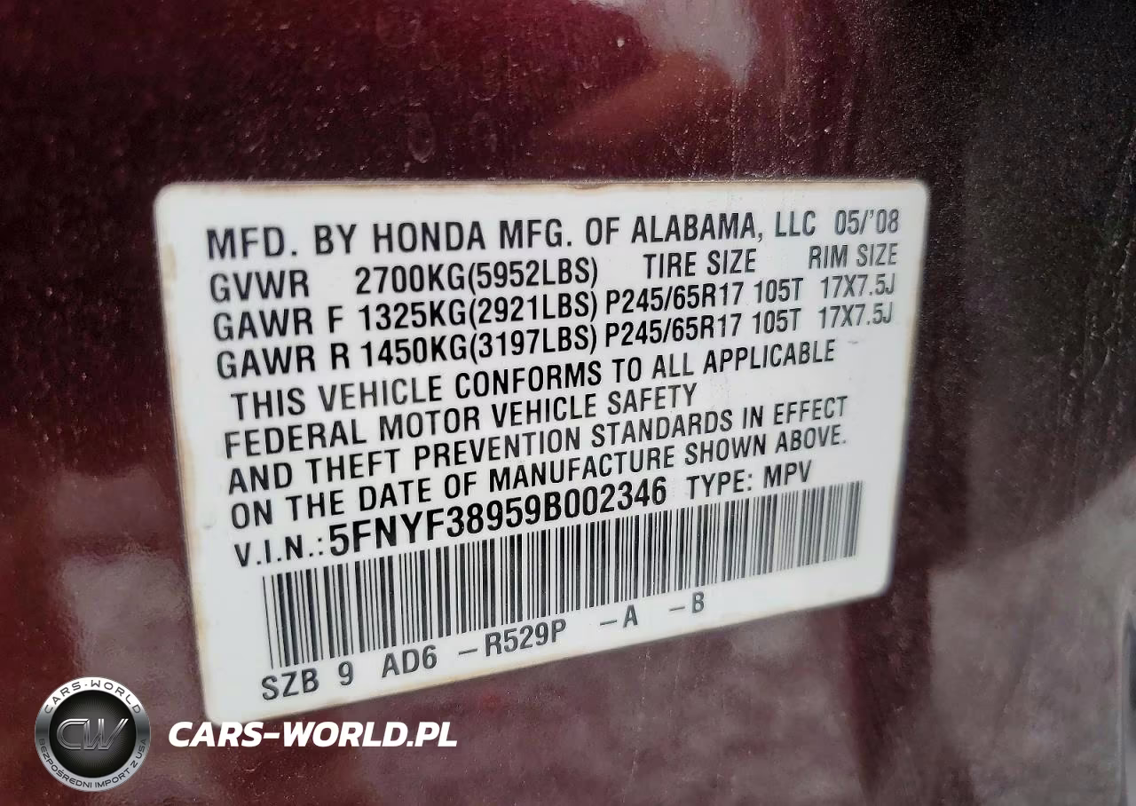 2009 Honda Pilot Touring VIN:5FNYF38959B002346 - 13