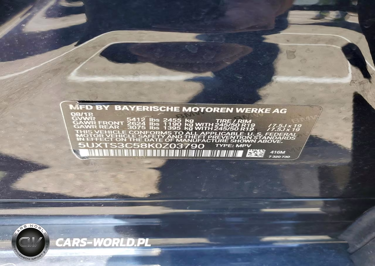 2019 BMW X3 xDrivem40I VIN:5UXTS3C58K0Z03790 - 13