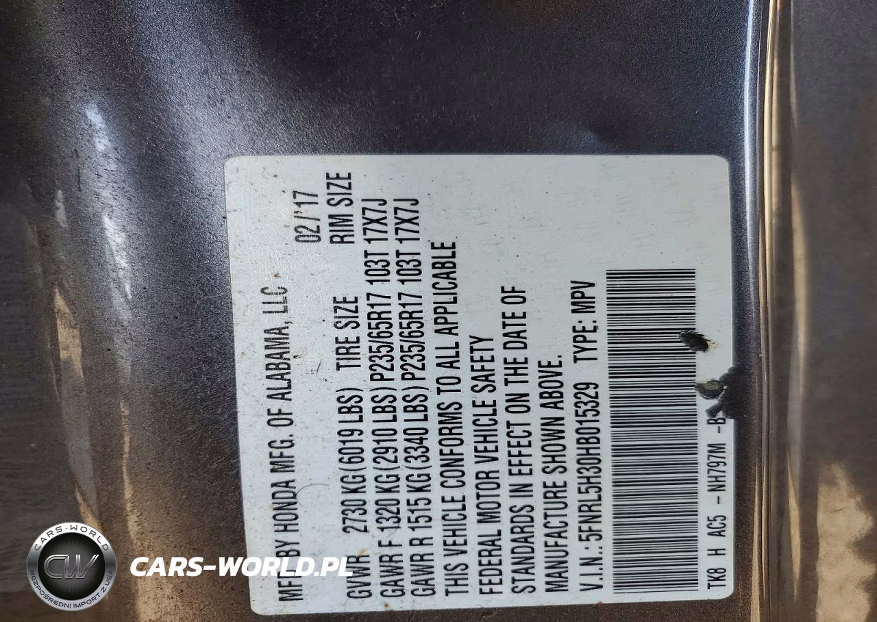 2017 Honda Odyssey Se VIN:5FNRL5H30HB015329 - 12