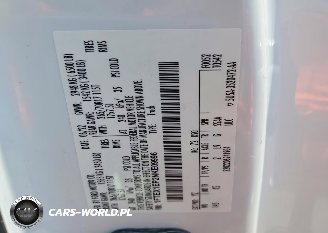 2022 Ford F150 Super Cab VIN:1FTEX1EP2NKE09996 - 12