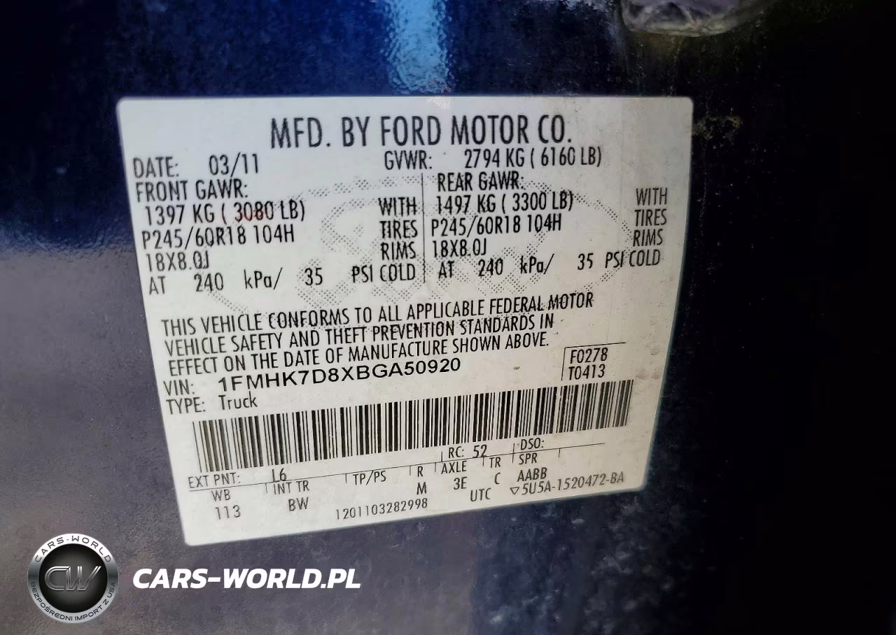 2011 Ford Explorer Xlt VIN:1FMHK7D8XBGA50920 - 13