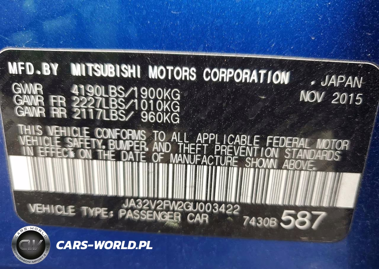 2016 Mitsubishi Lancer Es VIN:JA32V2FW2GU003422 - 12