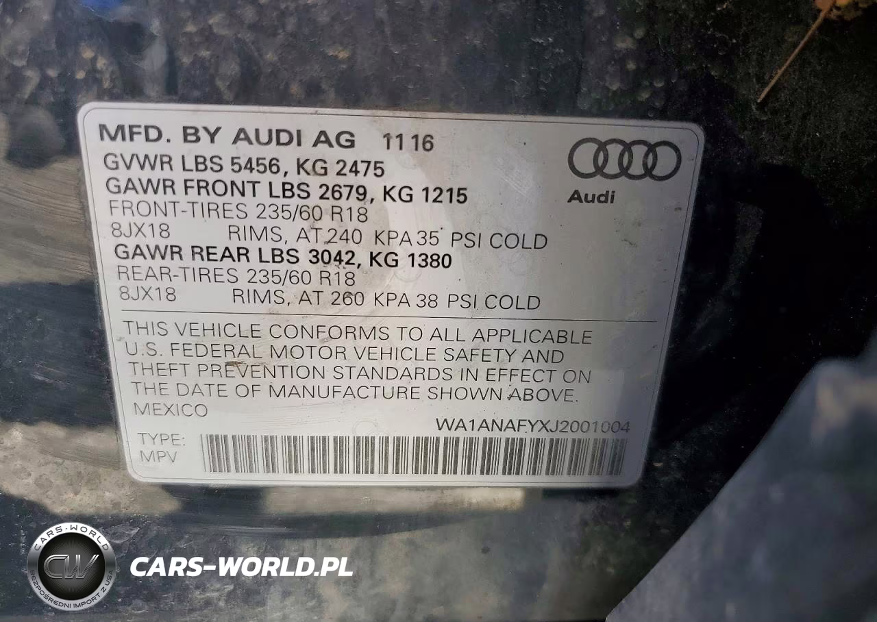 2018 Audi Q5 Premium VIN:WA1ANAFYXJ2001004 - 13