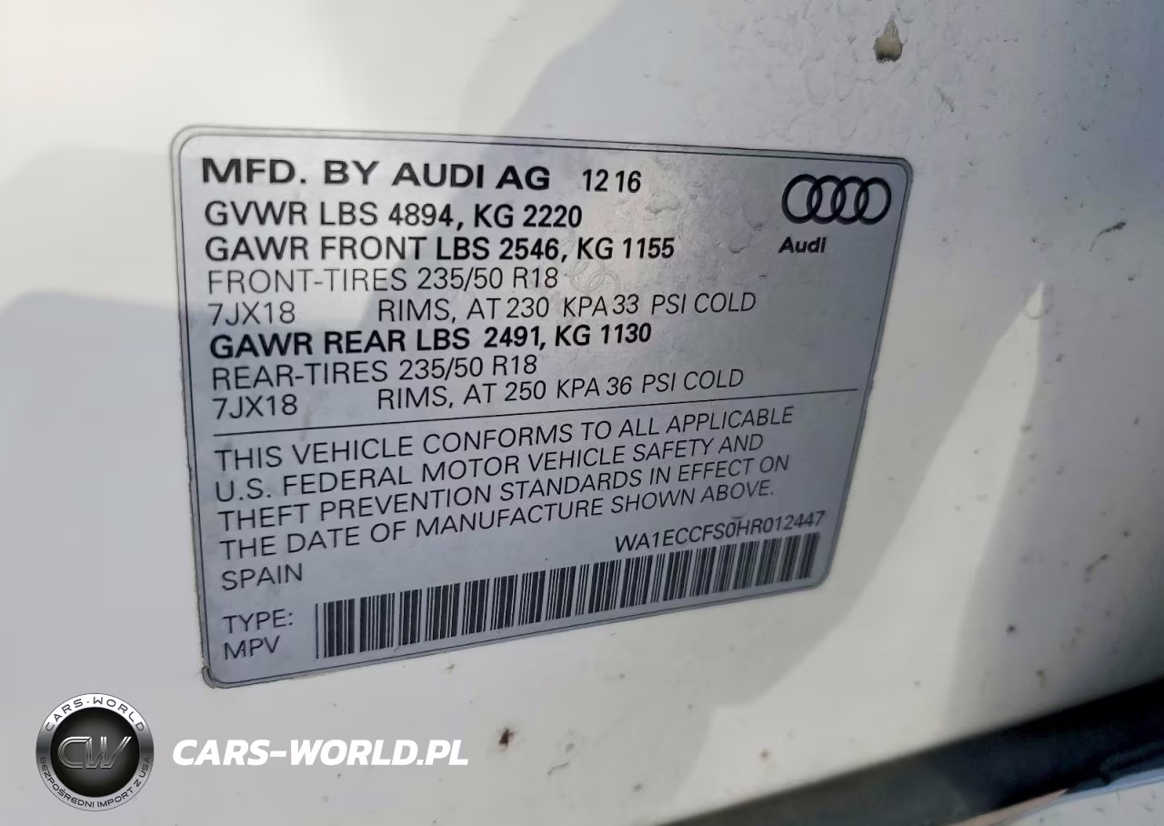 2017 Audi Q3 Premium VIN:WA1ECCFS0HR012447 - 12