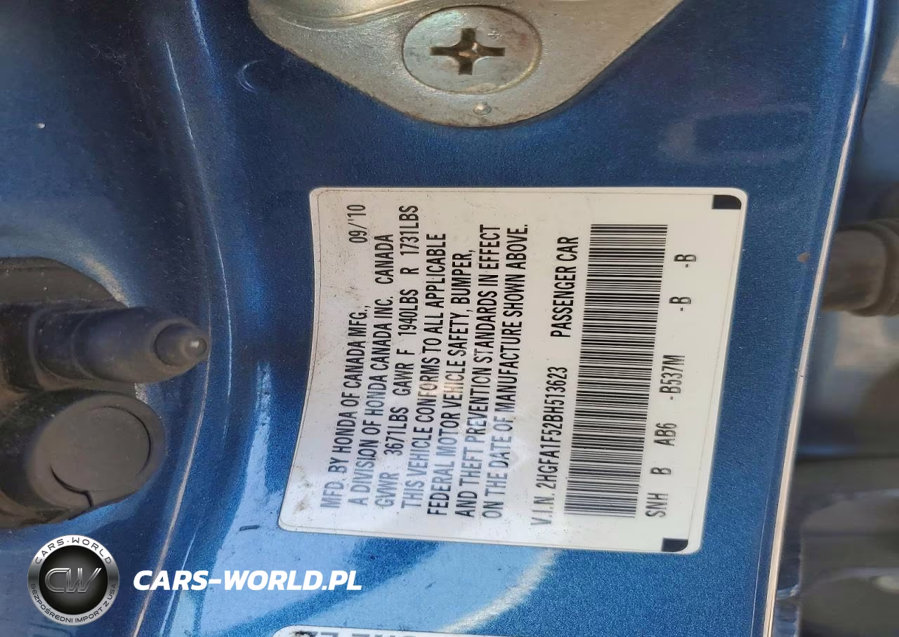 2011 Honda Civic Lx VIN:2HGFA1F52BH513623 - 12