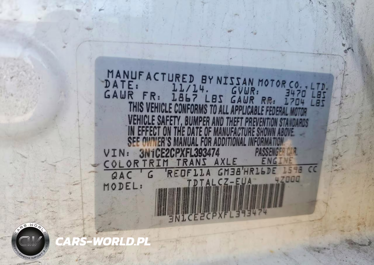 2015 Nissan Versa Note S Plus VIN:3N1CE2CPXFL393474 - 12