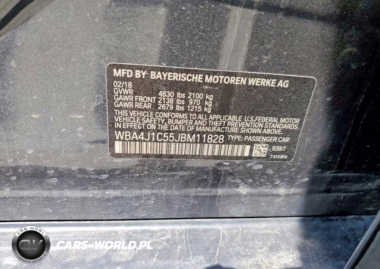 2018 BMW 430I Gran Coupe VIN:WBA4J1C55JBM11828 - 12