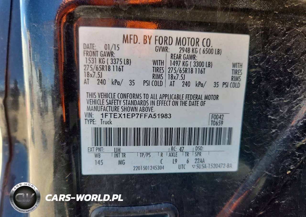 2015 Ford F150 Super Cab VIN:1FTEX1EP7FFA51983 - 12