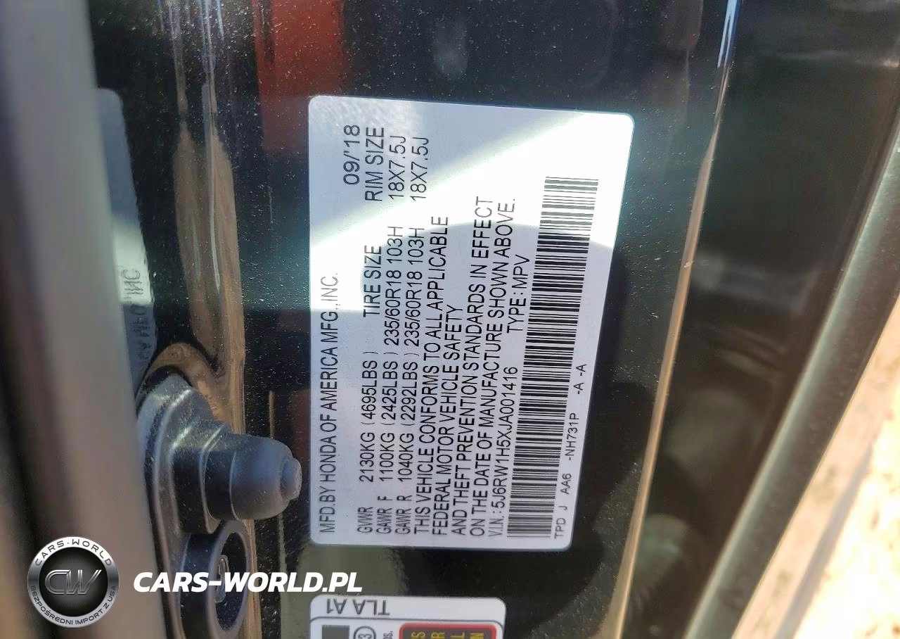 2018 Honda Cr-V Ex VIN:5J6RW1H5XJA001416 - 14