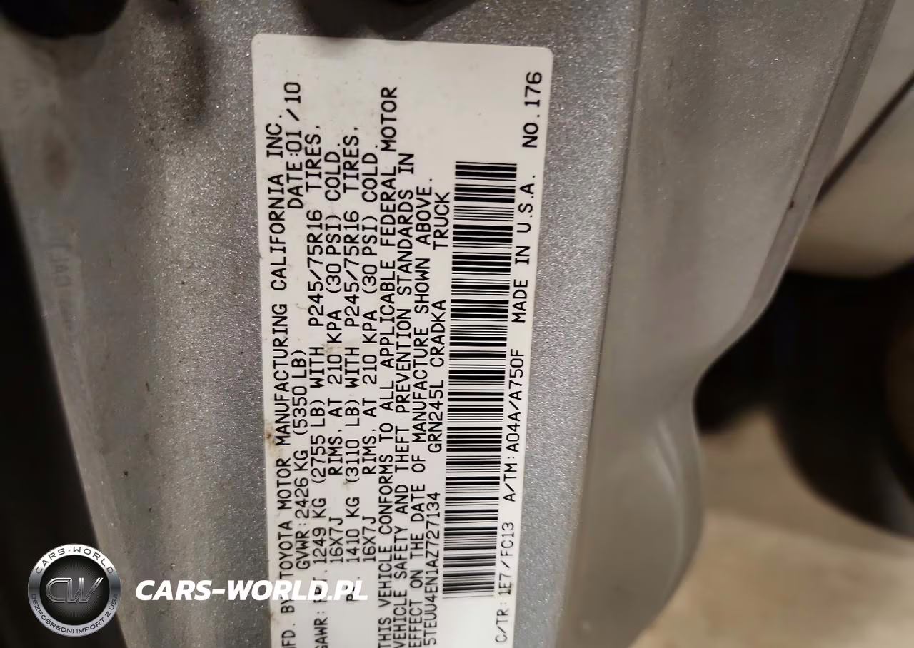 2010 Toyota Tacoma Access Cab VIN:5TEUU4EN1AZ727134 - 13