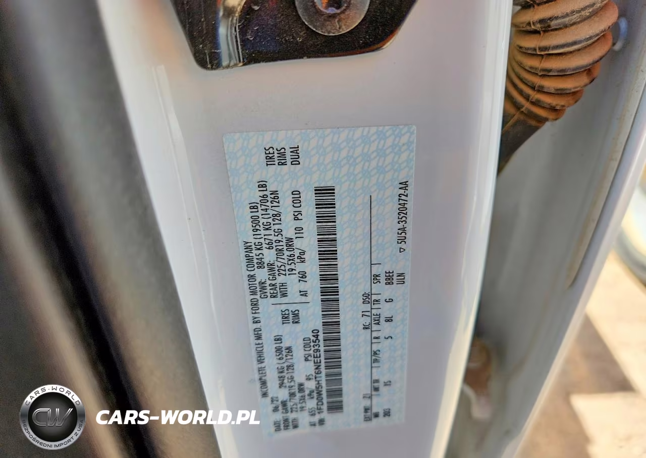 2022 Ford F550 Super Duty VIN:1FD0W5HT6NEE93540 - 12