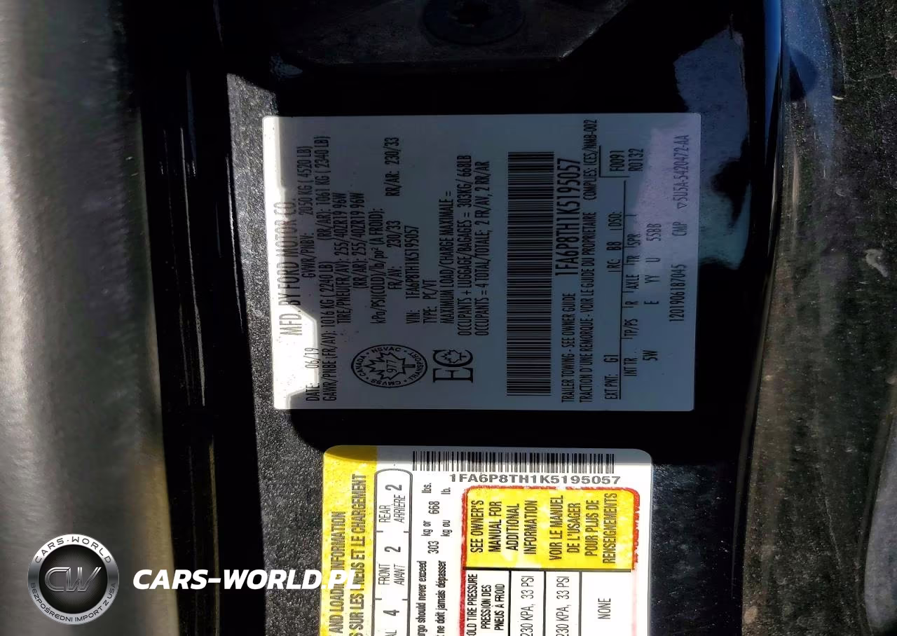2019 Ford Mustang VIN:1FA6P8TH1K5195057 - 12