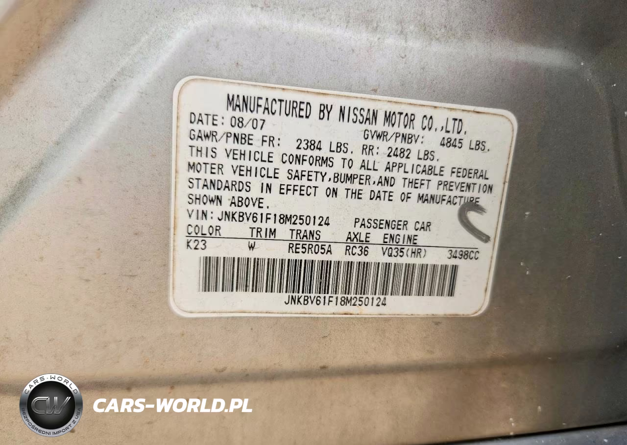 2008 Infiniti G35 X VIN:JNKBV61F18M250124 - 13