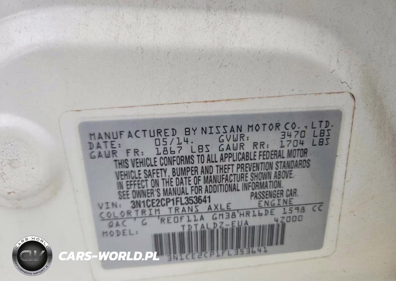 2015 Nissan Versa Note Sv VIN:3N1CE2CP1FL353641 - 12